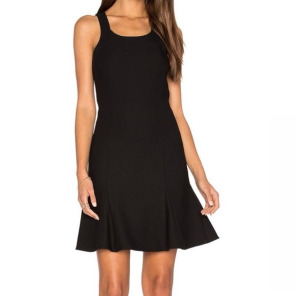 ELIZABETH and JAMES Edie Fit-n-Flare Sleeveless Square Scoop Neck Dress, Black - Picture 1 of 4